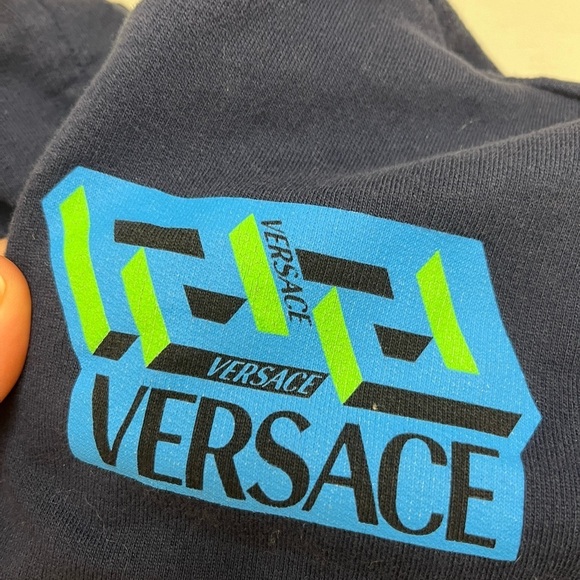Versace Navy Blue Graphic Zip Sweatshirt Sz 8A 128 cm - Picture 10 of 16
